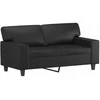 Sofa Sofos komplektas, 2 dalių, juodos spalvos, dirbtinė oda