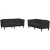 Sofa Sofos komplektas, 2 dalių, juodos spalvos, aksomas