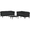 Sofa Sofos komplektas, 2 dalių, juodos spalvos, aksomas