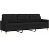 Sofa Sofos komplektas, 2 dalių, juodos spalvos, audinys