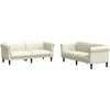 Sofa Sofos komplektas, 2 dalių, kreminės spalvos, aksomas