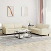 Sofa Sofos komplektas, 2 dalių, kreminės spalvos, dirbtinė oda