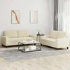 Sofa Sofos komplektas, 2 dalių, kreminės spalvos, audinys