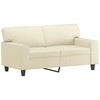 Sofa Sofos komplektas, 2 dalių, kreminės spalvos, dirbtinė oda