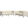 Sofa Sofos komplektas, 2 dalių, kreminės spalvos, audinys