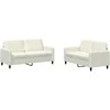 Sofa Sofos komplektas, 2 dalių, kreminės spalvos, aksomas