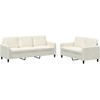 Sofa Sofos komplektas, 2 dalių, kreminės spalvos, aksomas