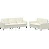 Sofa Sofos komplektas, 2 dalių, kreminės spalvos, aksomas