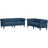 Sofa Sofos komplektas, 2 dalių, mėlynos spalvos, audinys