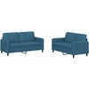 Sofa Sofos komplektas, 2 dalių, mėlynos spalvos, aksomas