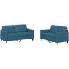 Sofa Sofos komplektas, 2 dalių, mėlynos spalvos, aksomas