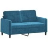 Sofa Sofos komplektas, 2 dalių, mėlynos spalvos, aksomas