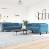 Sofa Sofos komplektas, 2 dalių, mėlynos spalvos, aksomas