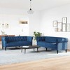 Sofa Sofos komplektas, 2 dalių, mėlynos spalvos, audinys