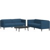 Sofa Sofos komplektas, 2 dalių, mėlynos spalvos, audinys