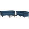 Sofa Sofos komplektas, 2 dalių, mėlynos spalvos, audinys