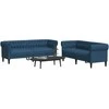 Sofa Sofos komplektas, 2 dalių, mėlynos spalvos, audinys