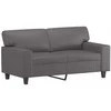 Sofa Sofos komplektas, 2 dalių, pilkos spalvos, dirbtinė oda