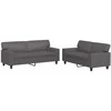 Sofa Sofos komplektas, 2 dalių, pilkos spalvos, dirbtinė oda
