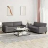 Sofa Sofos komplektas, 2 dalių, pilkos spalvos, dirbtinė oda