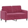 Sofa Sofos komplektas, 2 dalių, raudonojo vyno spalvos, aksomas