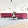 Sofa Sofos komplektas, 2 dalių, raudonojo vyno spalvos, aksomas