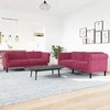 Sofa Sofos komplektas, 2 dalių, raudonojo vyno spalvos, aksomas