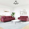 Sofa Sofos komplektas, 2 dalių, raudonojo vyno spalvos, audinys