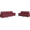Sofa Sofos komplektas, 2 dalių, raudonojo vyno spalvos, audinys