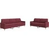 Sofa Sofos komplektas, 2 dalių, raudonojo vyno spalvos, audinys