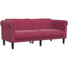 Sofa Sofos komplektas, 2 dalių, raudonojo vyno spalvos, aksomas