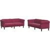 Sofa Sofos komplektas, 2 dalių, raudonojo vyno spalvos, aksomas