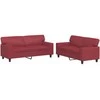 Sofa Sofos komplektas, 2 dalių, raudonojo vyno spalvos, dirbtinė oda