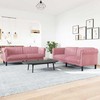 Sofa Sofos komplektas, 2 dalių, rožinės spalvos, aksomas