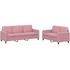 Sofa Sofos komplektas, 2 dalių, rožinės spalvos, aksomas