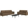 Sofa Sofos komplektas, 2 dalių, rudos spalvos, audinys