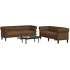 Sofa Sofos komplektas, 2 dalių, rudos spalvos, audinys
