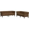 Sofa Sofos komplektas, 2 dalių, rudos spalvos, audinys