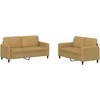 Sofa Sofos komplektas, 2 dalių, rudos spalvos, aksomas