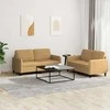 Sofa Sofos komplektas, 2 dalių, rudos spalvos, aksomas