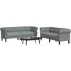 Sofa Sofos komplektas, 2 dalių, šviesiai pilkos spalvos, audinys