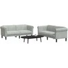 Sofa Sofos komplektas, 2 dalių, šviesiai pilkos spalvos, aksomas