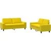 Sofa Sofos komplektas, 2 dalių, šviesiai geltonos spalvos, audinys
