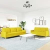 Sofa Sofos komplektas, 2 dalių, šviesiai geltonos spalvos, audinys