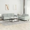 Sofa Sofos komplektas, 2 dalių, šviesiai pilkos spalvos, aksomas