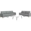 Sofa Sofos komplektas, 2 dalių, šviesiai pilkos spalvos, audinys