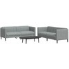 Sofa Sofos komplektas, 2 dalių, šviesiai pilkos spalvos, audinys