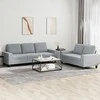 Sofa Sofos komplektas, 2 dalių, šviesiai pilkos spalvos, audinys