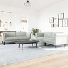 Sofa Sofos komplektas, 2 dalių, šviesiai pilkos spalvos, aksomas