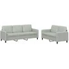Sofa Sofos komplektas, 2 dalių, šviesiai pilkos spalvos, aksomas
